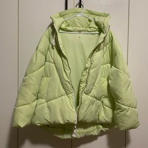 Free People Puffer Jacket (Small, Light Green)